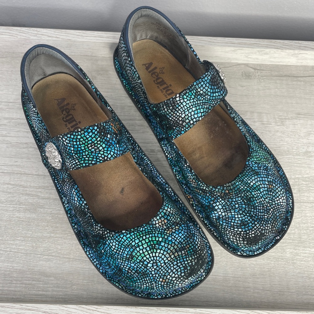 Alegria Paloma Fandamonium blue and green clogs size EU 40/ US 9.5-10 - Picture 13 of 15